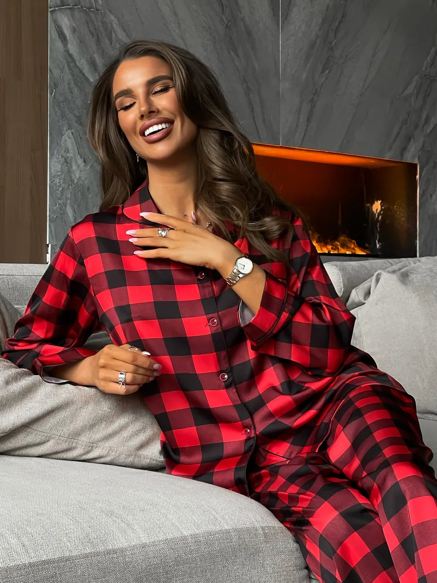 Inay | Weihnacht Satin-Pyjama Set